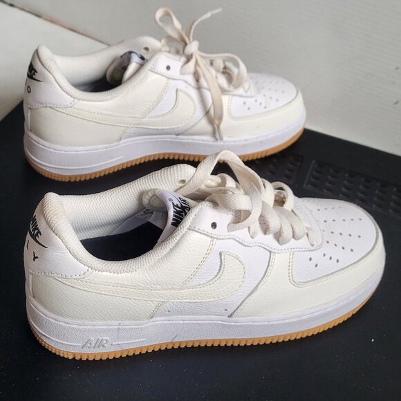 Nike By You Air Force 1 Low DN4165-991 Women's Sz 7.5 White Leather Sneaker Shoe - Picture 2 of 11